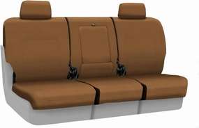 Coverking Custom Fit Center 40/20/40 Split Bench Seat Cover for Select Toyota Sienna Models - Polycotton Drill (Tan)