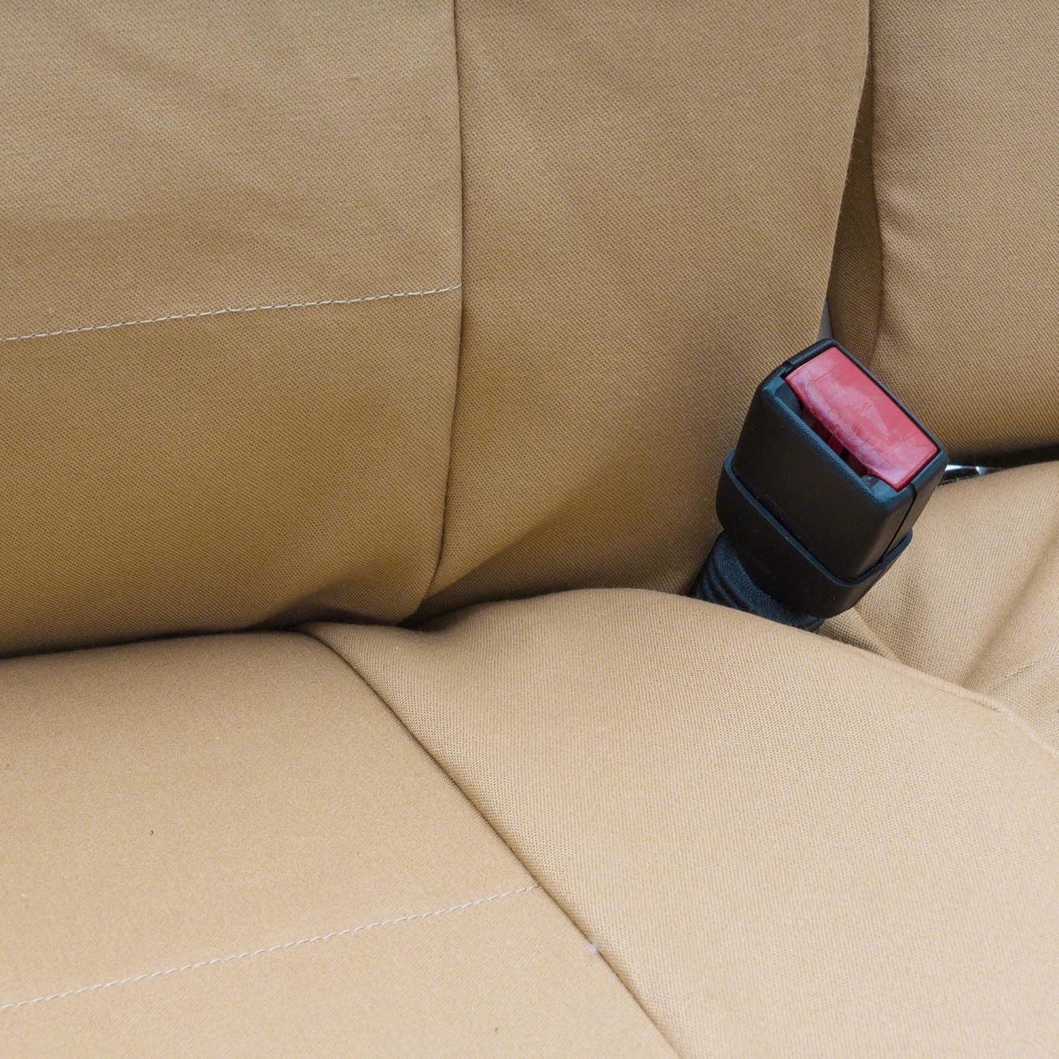 Coverking Custom Fit Front Split Bench Seat Cover for Select Ford F-150 Models - Polycotton (Cashmere)