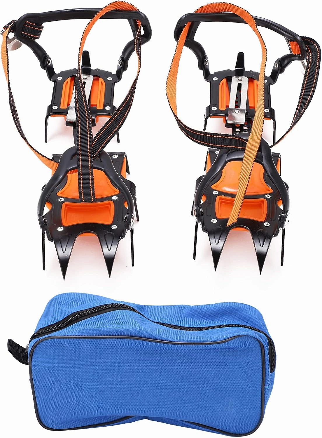 Crampons Slip 12 Teeth Strength Cleats for Snow Day Desert, Strong Grip Firm Wearproof, and Carry, Unique Skid Effect, Safe Practical Outdoor Accessory