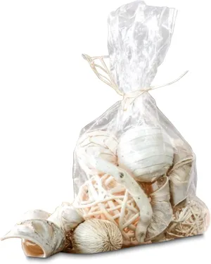 Cream Decorative Seashell Assorted Filler Set Wood Coastal Natural Filler Bag for Vases, Trays, Centerpieces