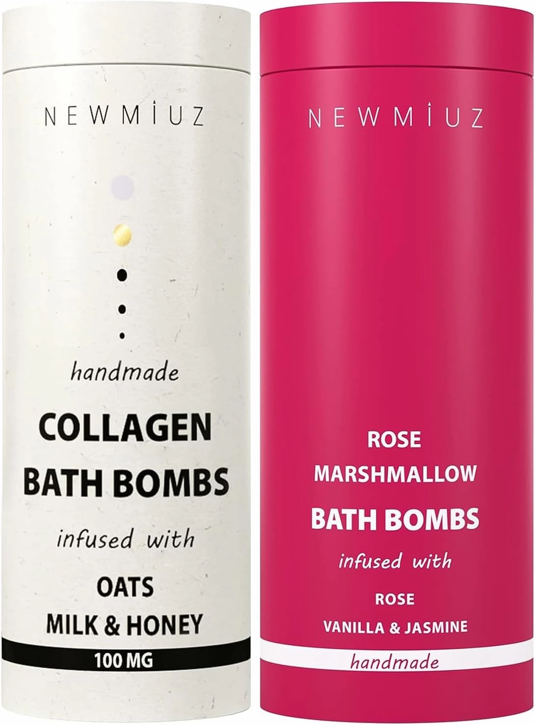 Creamy Collagen Rose Fizzing Bubble Bath Bombs Pack of 2 Perfect for Gifting Birthday Christmas or Stocking Stuffers