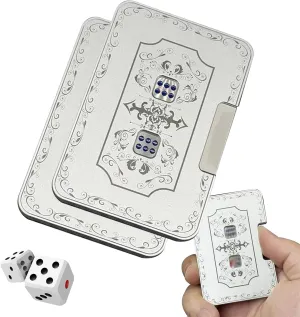 Creative Mechanical Dice Spinner, 3D Mechanical Fidget Dice, Auto Dice Game Toy, Aluminum Alloy Stress Reliever, Press & Transform Dice Spinner for Anxiety Relief & Fun (2pcs)
