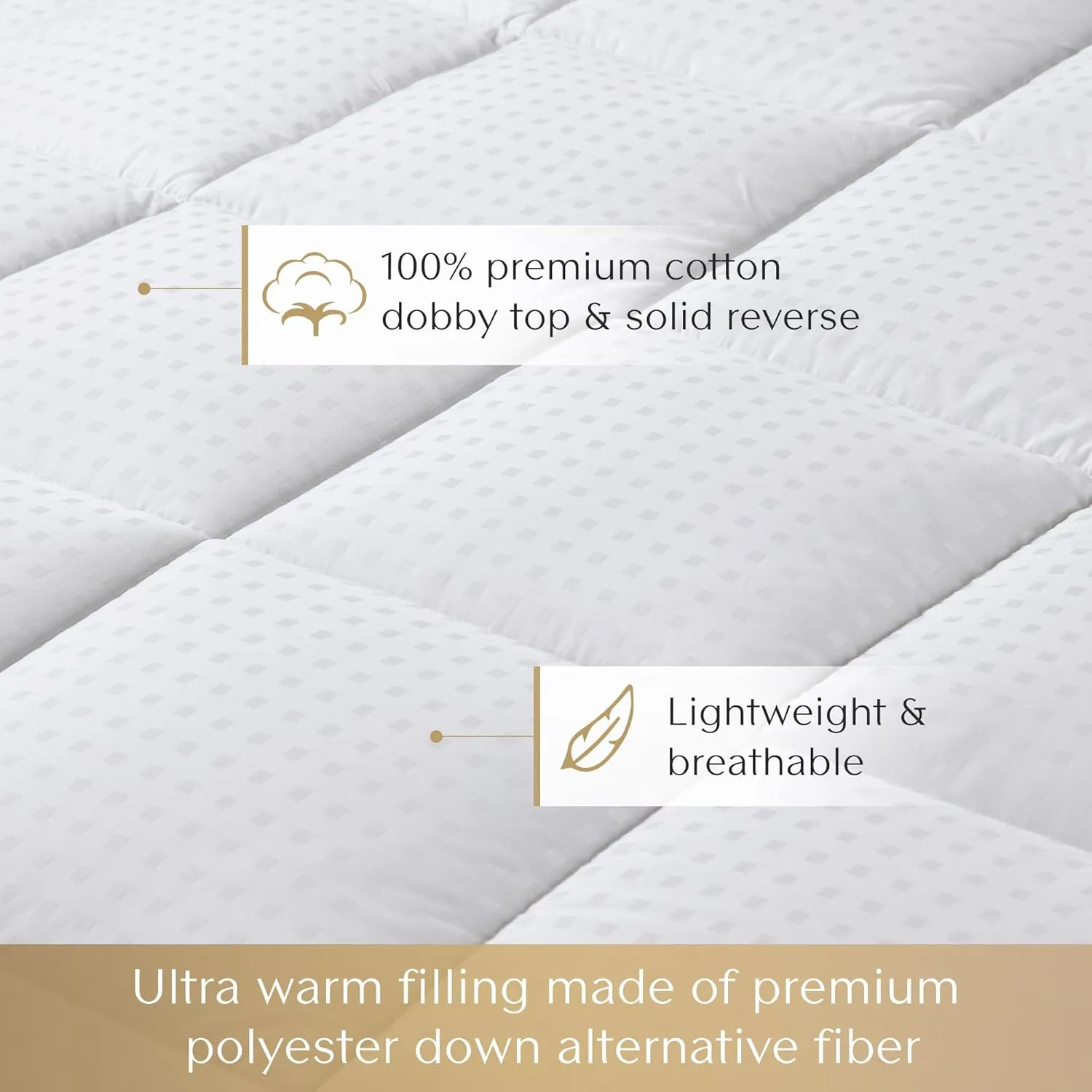 CROSCILL King Comforter, Soft Cotton Comforters Dobby Top Design, Solid Reverse, Box Quilting, Warm Duvet Insert, Lightweight & Breathable Down Alternative Winter Bedding, King/Cal King, White