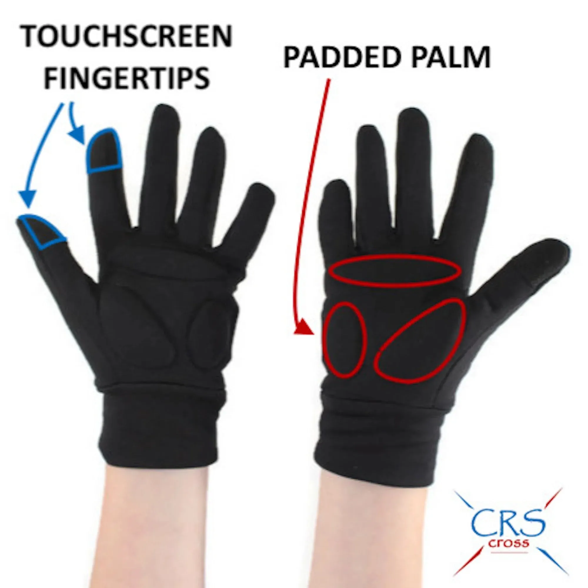 CRS Cross Figure Skating Padded Gloves - Black and Tan
