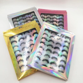 Cruelty Free Dramatic Fluffy Eyelashes Holographic Glitter 16pairs