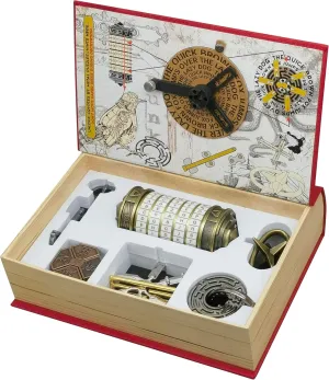 Cryptex Metal Puzzle Box Set - 6PCS 3D Brain Teasers for Adults & Teens, Interlocking Lock Mechanism IQ Challenge, Mechanical Decryption Device (Classic Style)