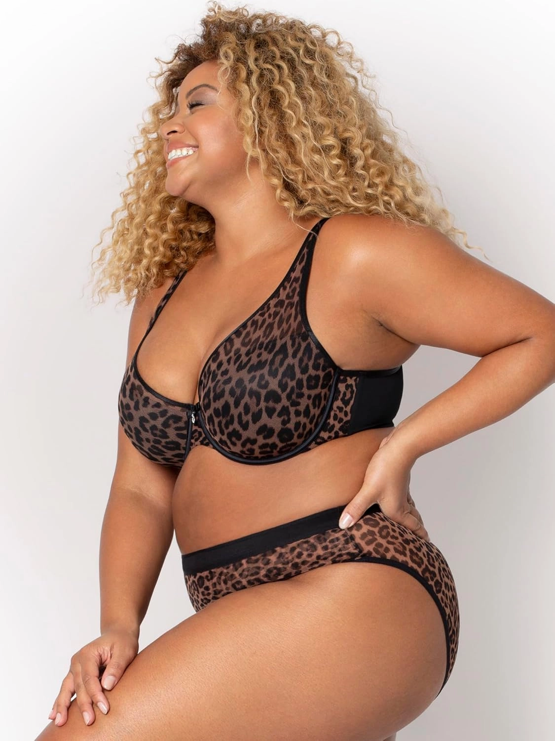 Curvy Couture Women's Plus Size Sheer Mesh T-Shirt Bra – Deep Plunge & Full Coverage Fit