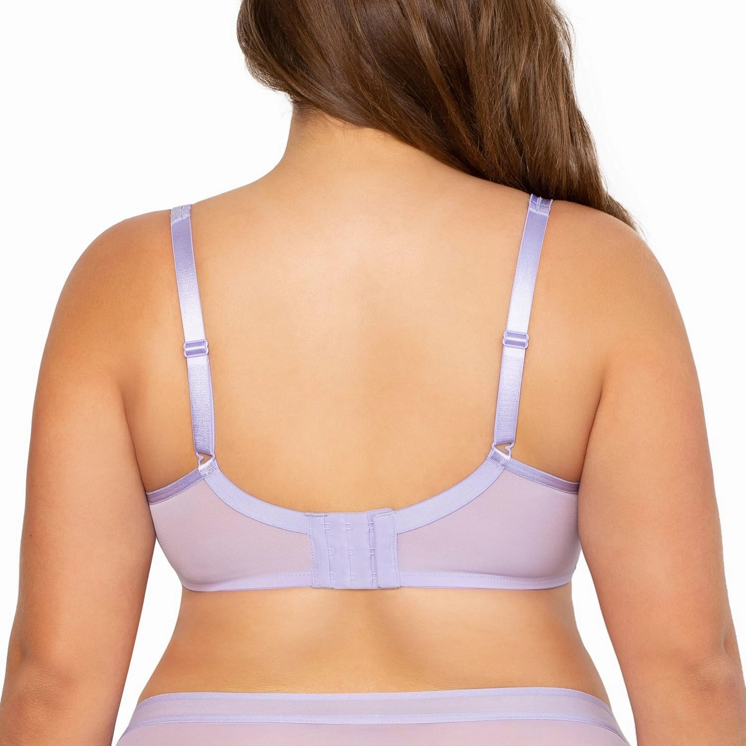 Curvy Couture Women's Plus Size Sheer Mesh T-Shirt Bra – Deep Plunge & Full Coverage Fit
