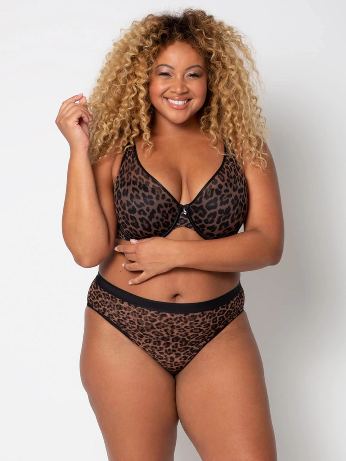 Curvy Couture Women's Plus Size Sheer Mesh T-Shirt Bra – Deep Plunge & Full Coverage Fit