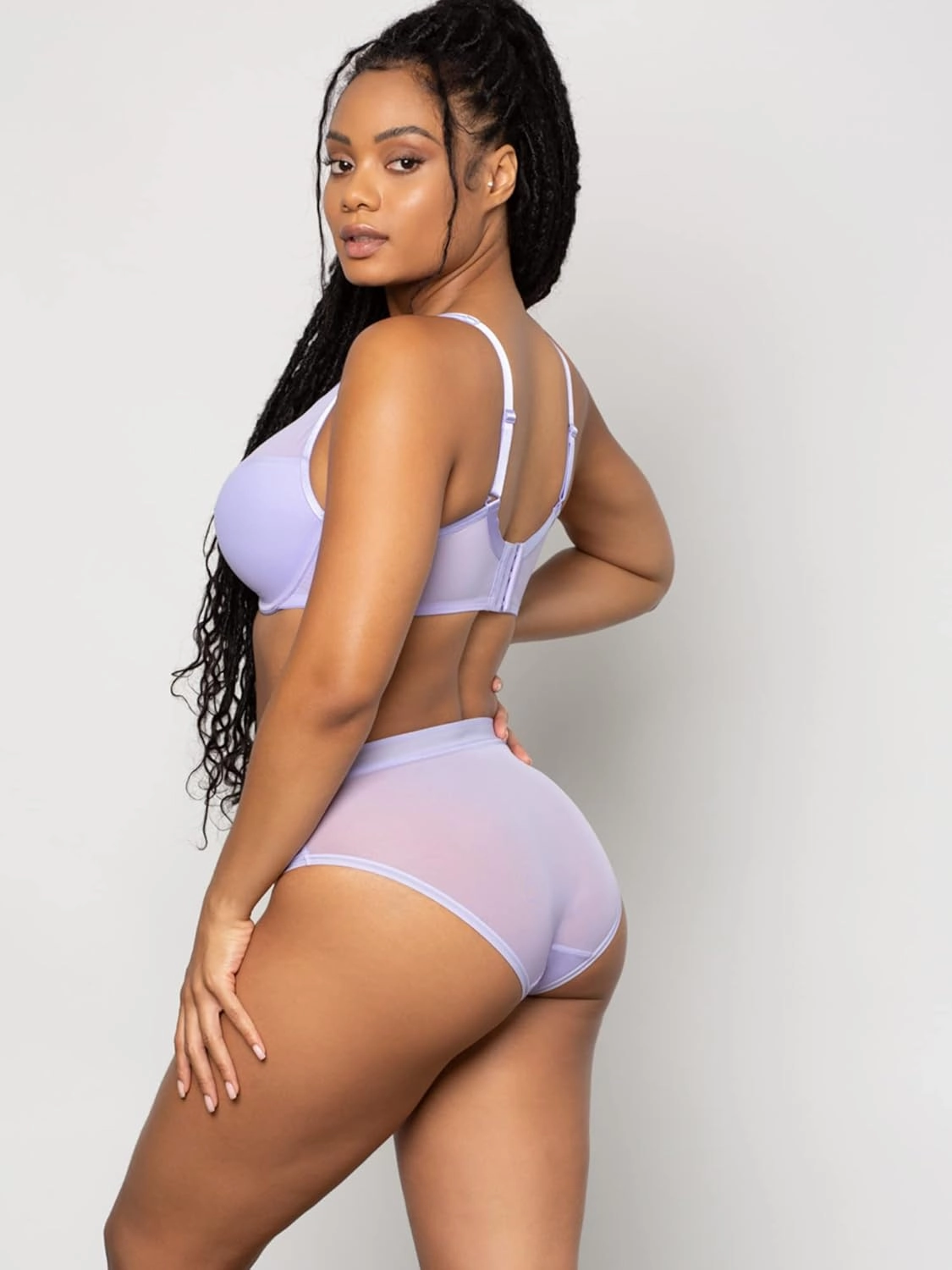 Curvy Couture Women's Plus Size Sheer Mesh T-Shirt Bra – Deep Plunge & Full Coverage Fit