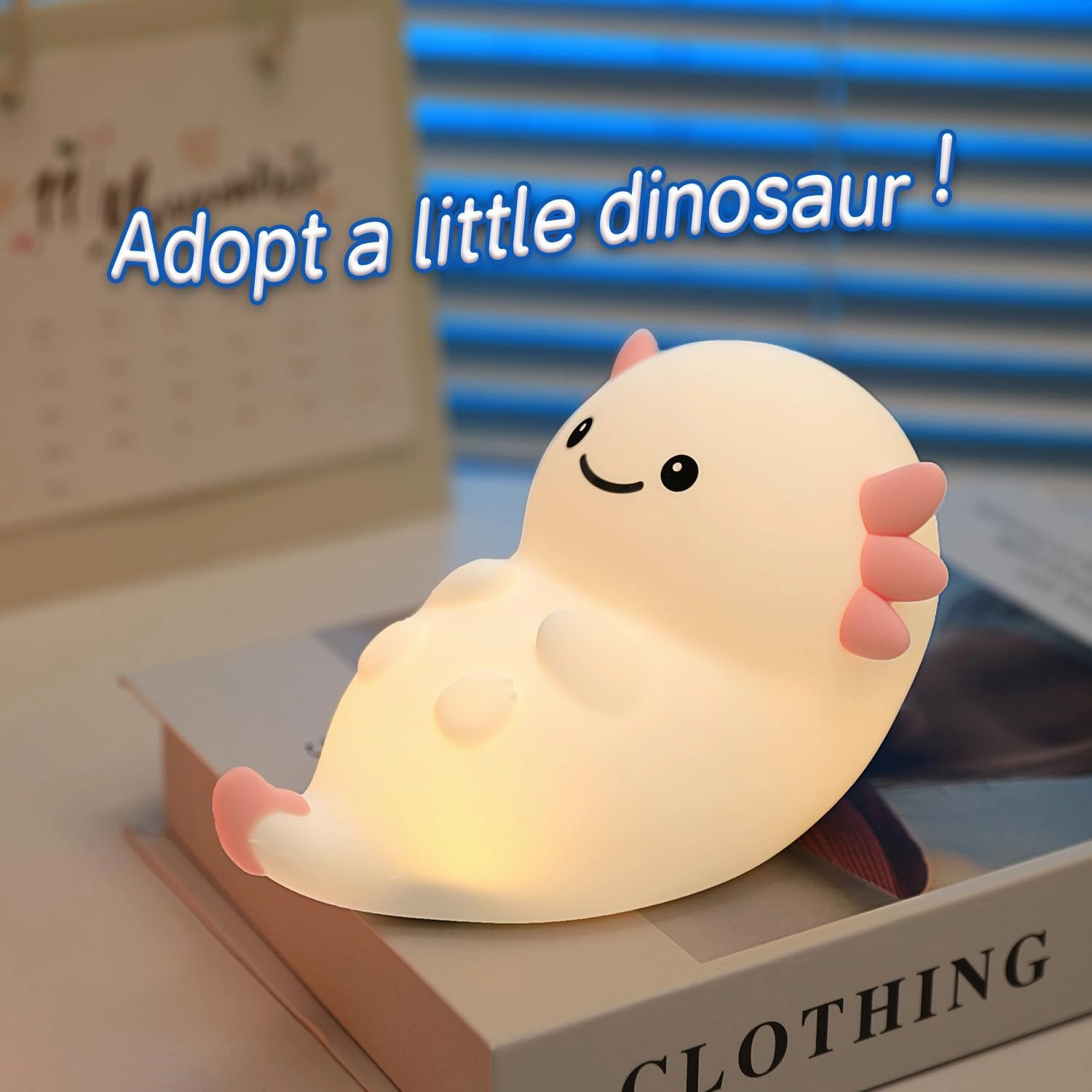 Cute Axolotl Night Light, Dimmable Nursery Lamps, Super Squishy Silicone Timer USB Rechargeable Touch Control RGB Night Lamp for Kids Adults, Used for Camping Party Room Decor (Axolotl)