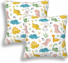 Cute Dinosaurs Pillow Covers 18X18 inch Set of 2 Funny Dinosaur Throw Pillow Covers Abstract Art Outdoors Decorative Cushion Case for Bed Couch Sofa Home
