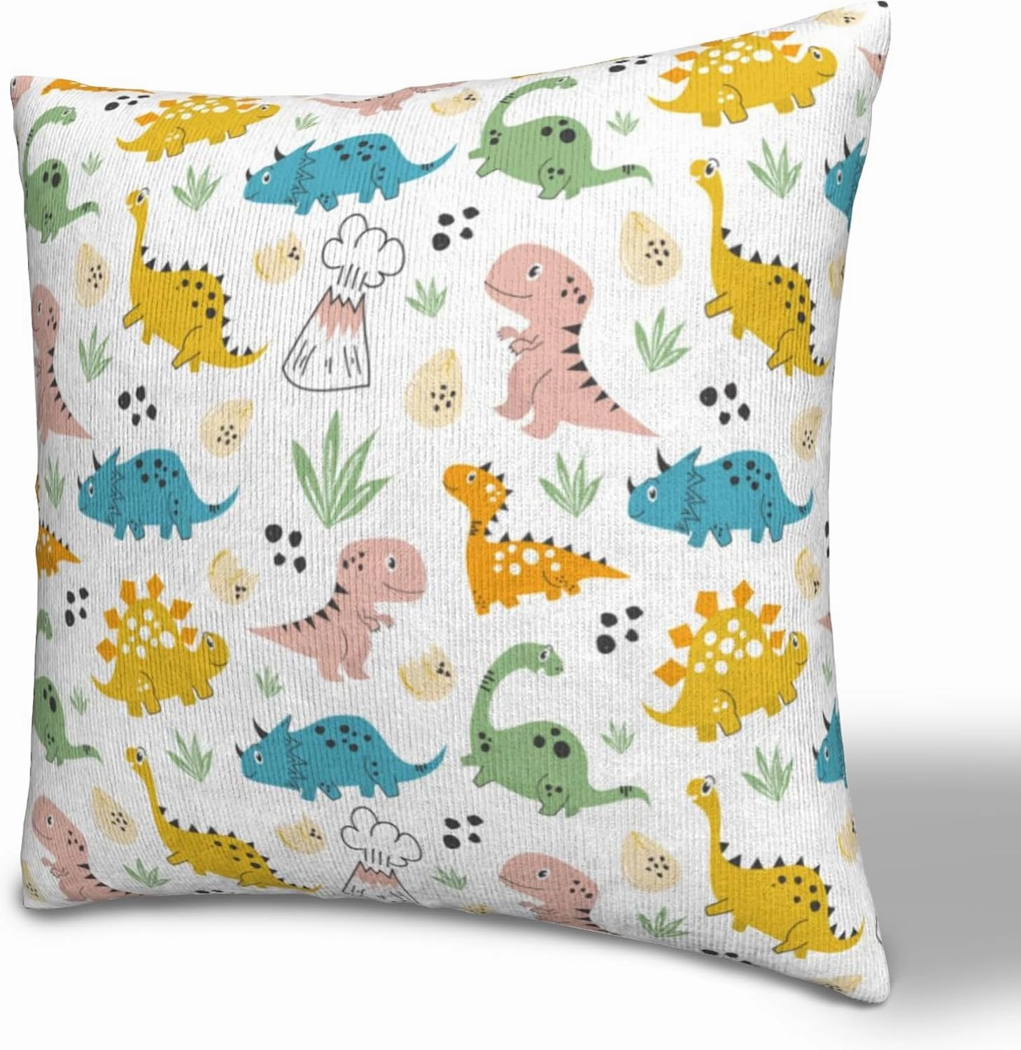 Cute Dinosaurs Pillow Covers 18X18 inch Set of 2 Funny Dinosaur Throw Pillow Covers Abstract Art Outdoors Decorative Cushion Case for Bed Couch Sofa Home