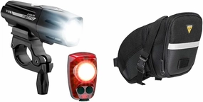 Cygolite Metro Plus 800 & Hotshot Pro 150 Bicycle Light Combo Set, Metro Plus 800 & Hotshot Pro 150 USB Rechargeable Bicycle Light Combo Set, Black, red
