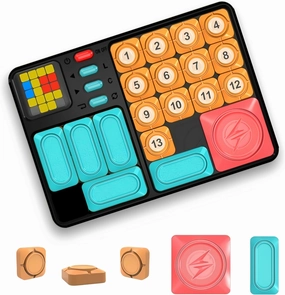CZT Super Klotski Huarong Road Jigsaw Slide Puzzle Machine Electronic Toys Parent-Child Logical Thinking Training Building Blocks Kids/Teen Maze Brick Escape Game Gifts for Kids/Adults/Students
