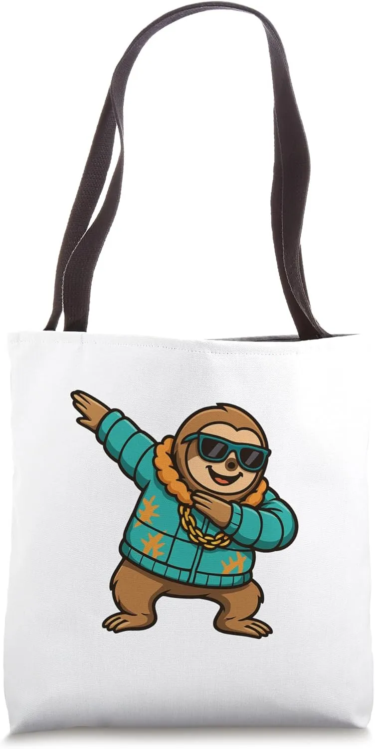 Dabbing Sloth Lazy Days For Kids Women Men Dab Pose Funny Tote Bag