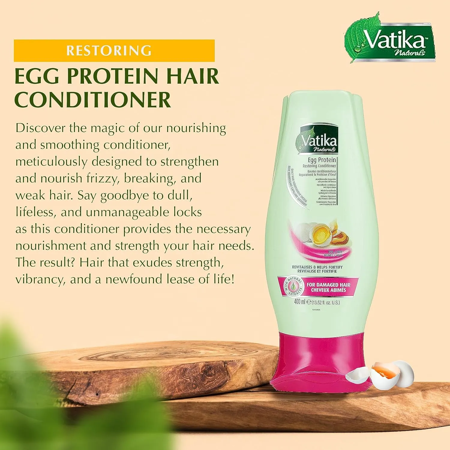 Dabur Vatika Naturals Shampoo and Conditioner Set (Egg Protein)