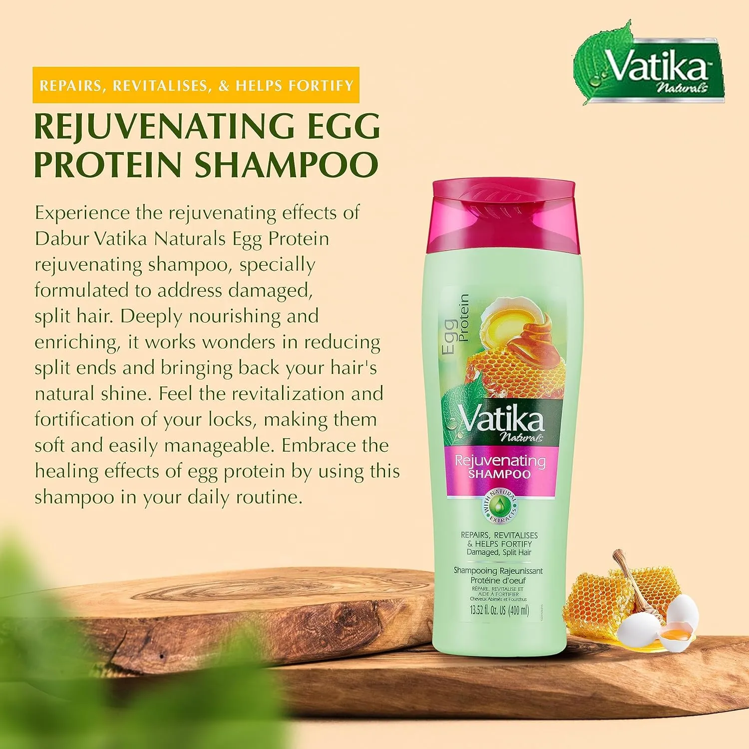 Dabur Vatika Naturals Shampoo and Conditioner Set (Egg Protein)