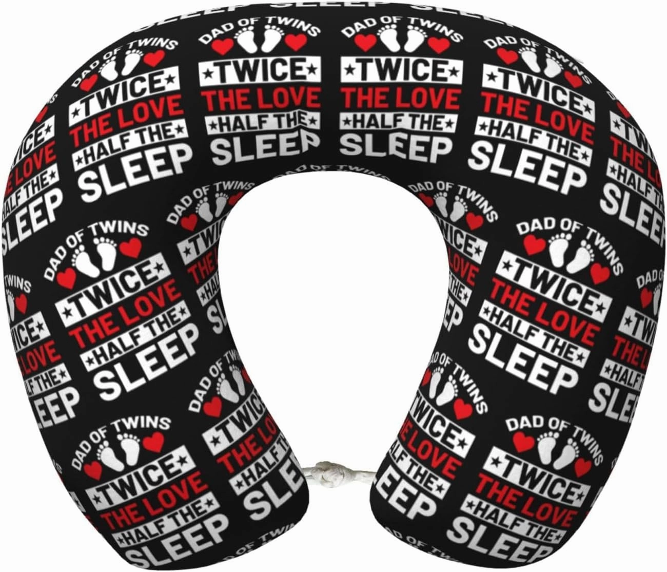 Dad of Twins Twice The Love Half The Sleep Neck Pillow Memory Foam U-Shaped Travel Neck Pillow for Airplanes Car Home