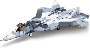 DAHONPA Su-57 Fighter Military Army Airplane Building Bricks Set with Figure, 893 Pieces Air-Force Build Blocks Toy, Gift for Kid and Adult.