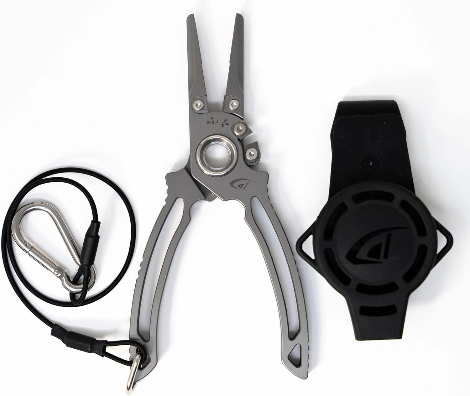danco Titanium Dual Cutter 7" Fishing Plier, Fishing Line and Wire Cutter, Saltwater Safe, Fresh/Saltwater Fishing, Sheath and Lanyard Included