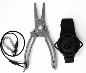 danco Titanium Dual Cutter 7" Fishing Plier, Fishing Line and Wire Cutter, Saltwater Safe, Fresh/Saltwater Fishing, Sheath and Lanyard Included