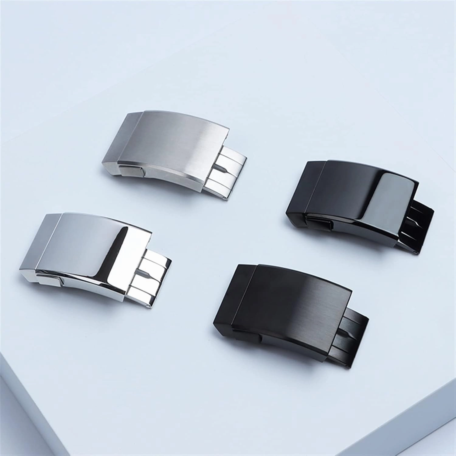 DASEB 20mm Stainless Steel Buckle For Breitling Classic clasp 1884 Men Rubber Silicone Strap Adjusted Folding Buckle