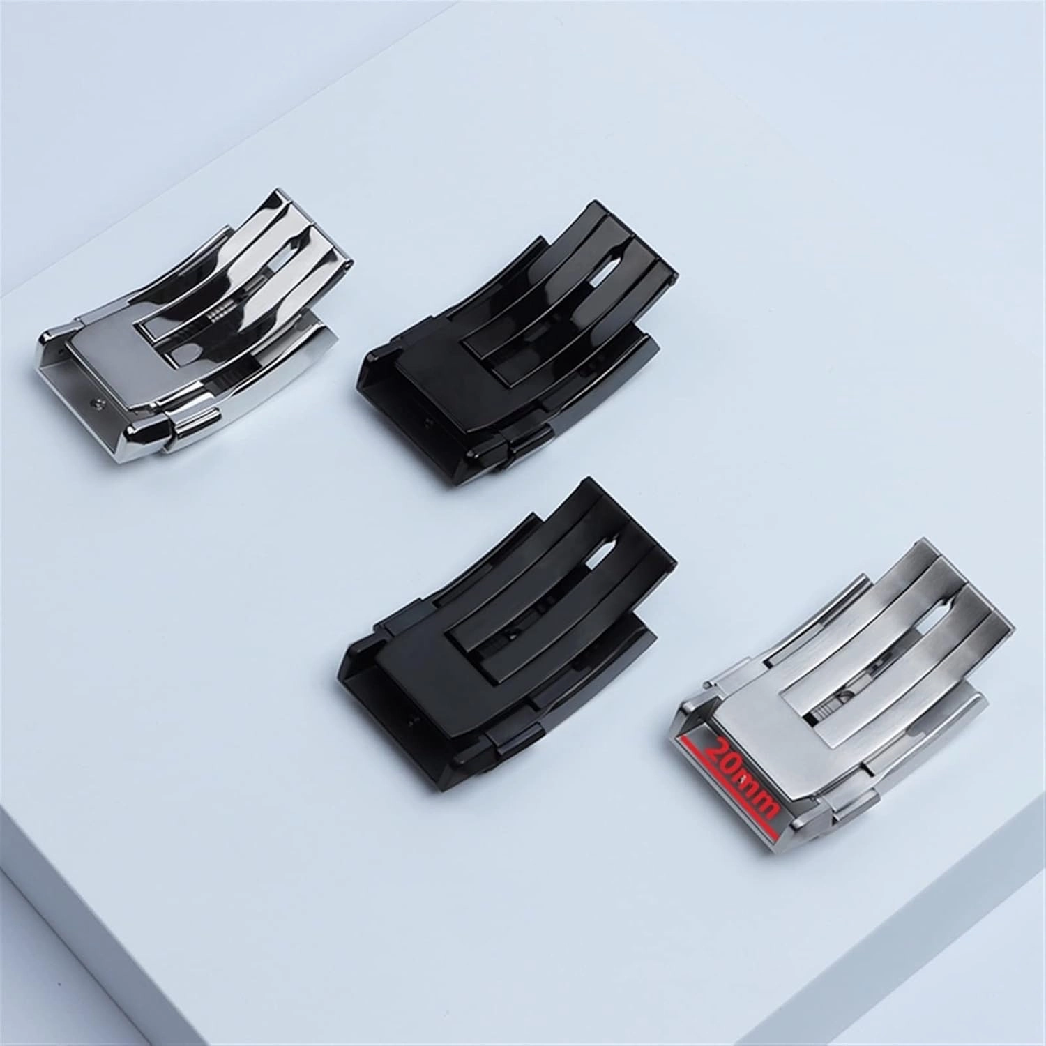 DASEB 20mm Stainless Steel Buckle For Breitling Classic clasp 1884 Men Rubber Silicone Strap Adjusted Folding Buckle