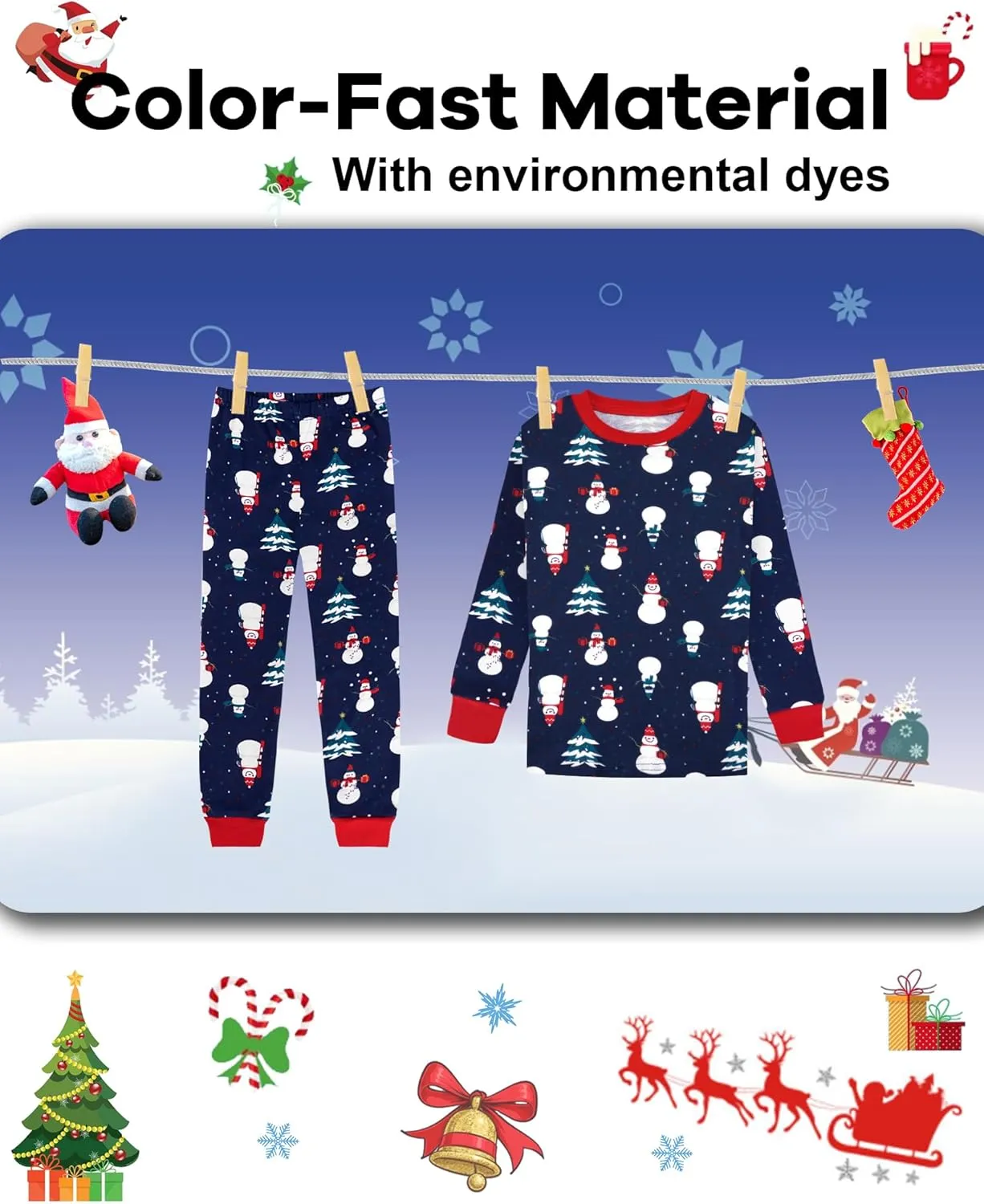 DAUGHTER QUEEN Kids Christmas Pajamas Size 18Months-12Years