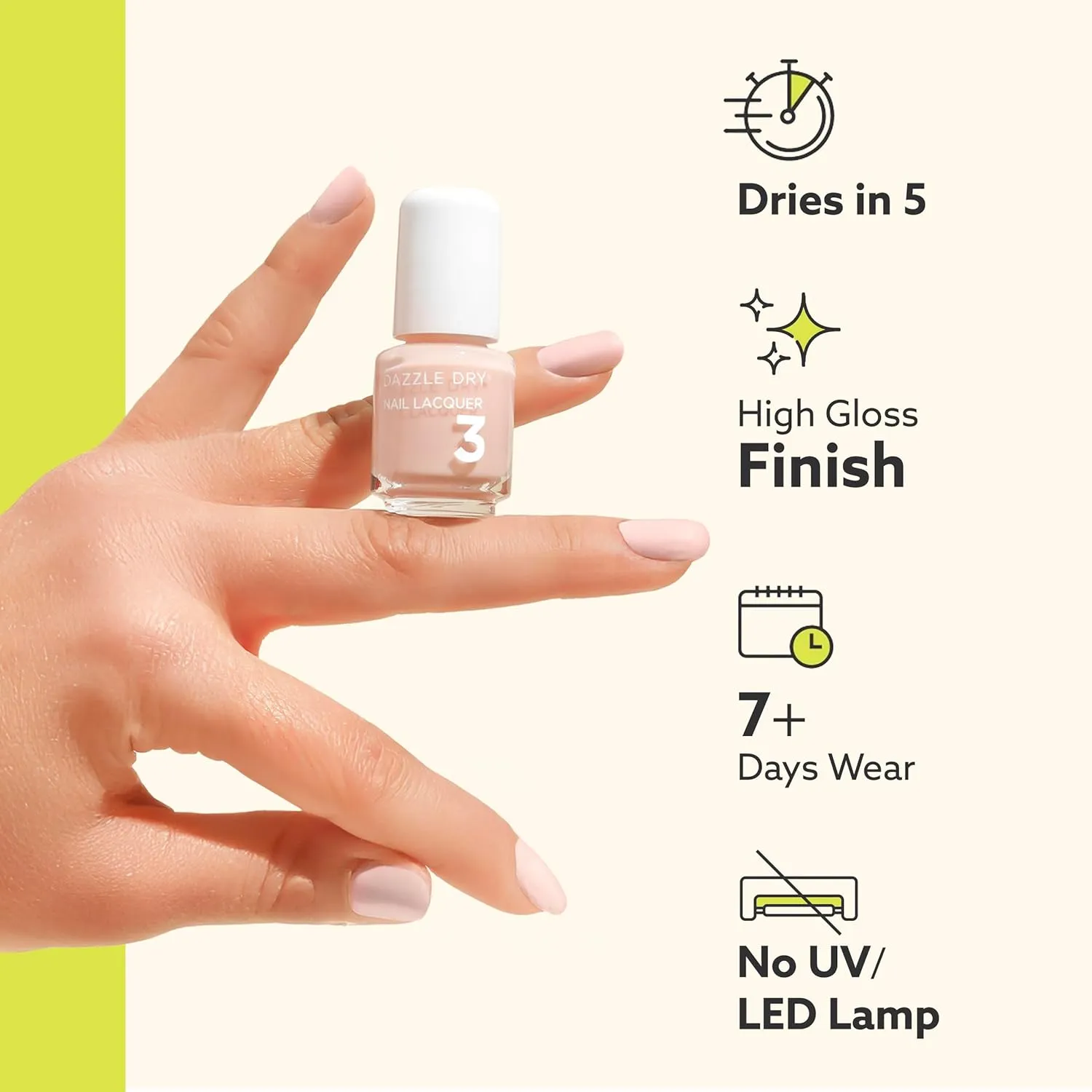 Dazzle Dry Mini Kit 4 Step System - Week in Provence, a cool lavender. Full coverage, cream. (5 Piece Kit / 5 Manicures)