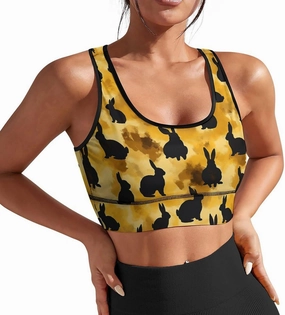 Delerain Seagull Women Sports Bra with Pads Yoga Tank Tops Fitness Workout Running Crop Top U Neck
