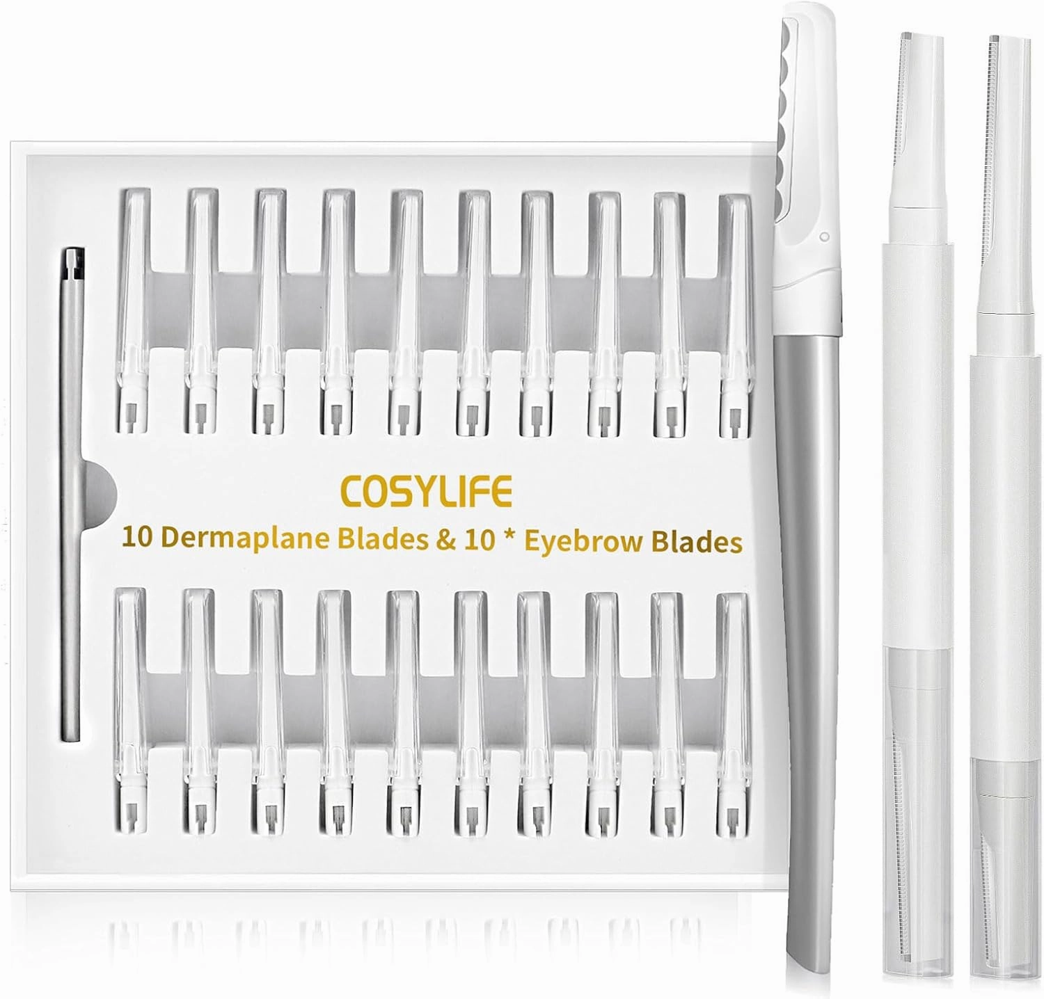 Dermaplaning Tool for Face Exfoliation and Dual End Dermaplane Razor for Women Face and Eyebrow