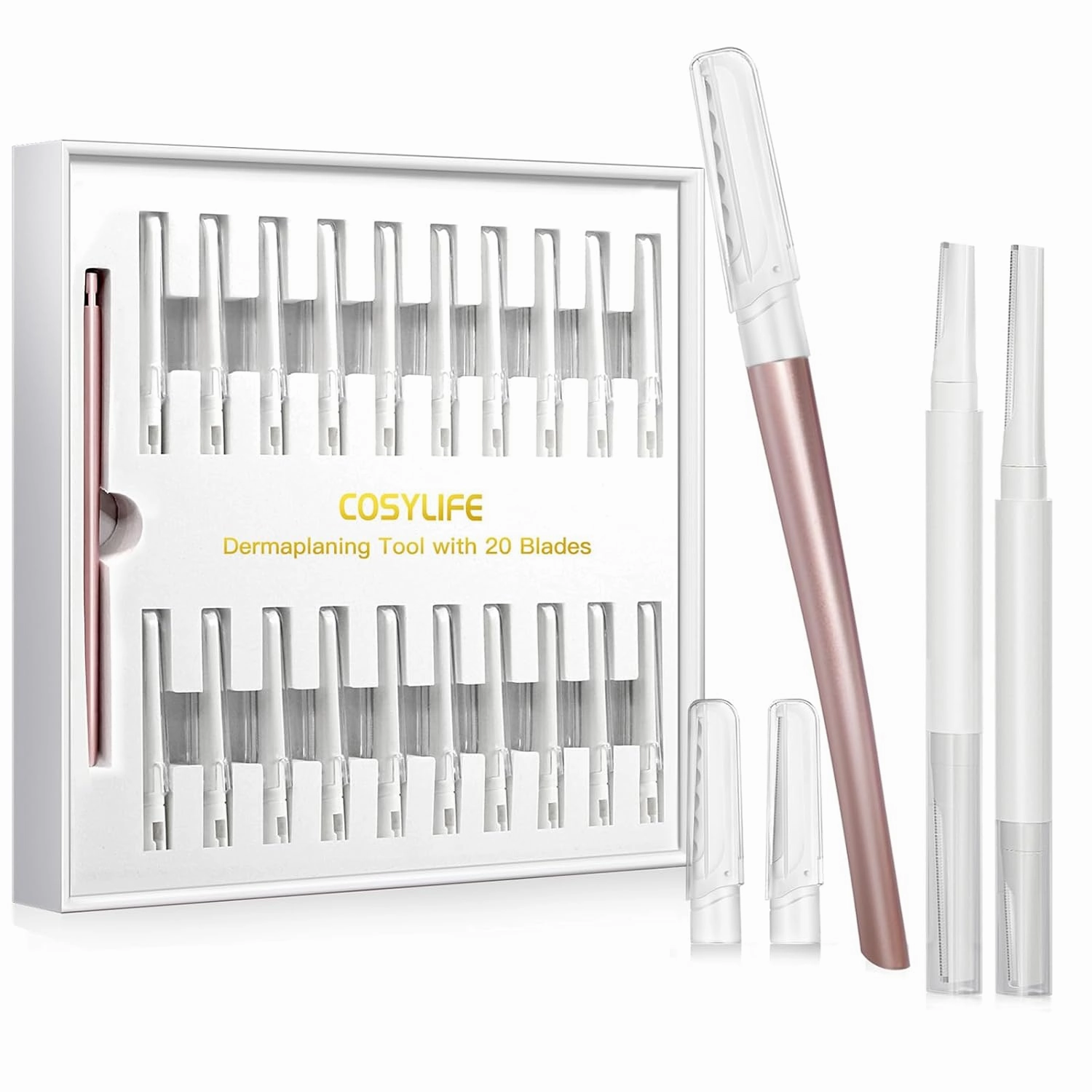 Dermaplaning Tool for Face Exfoliation and Dual End Dermaplane Razor for Women Face and Eyebrow