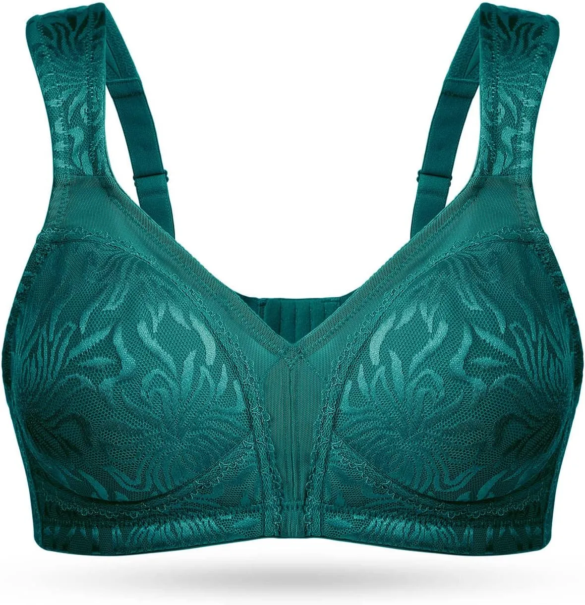 Deyllo Women's Full Coverage Plus Size Comfort Minimizer Bra Wirefree Non Padded