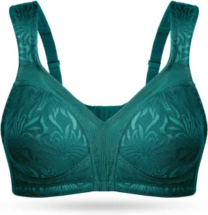Deyllo Women's Full Coverage Plus Size Comfort Minimizer Bra Wirefree Non Padded