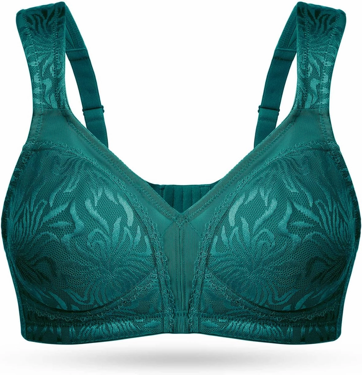Deyllo Women's Full Coverage Plus Size Comfort Minimizer Bra Wirefree Non Padded