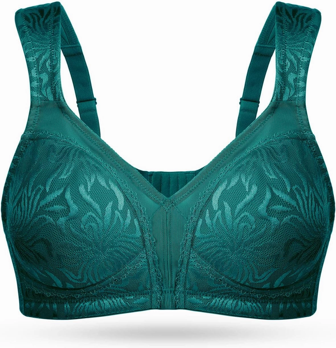 Deyllo Women's Full Coverage Plus Size Comfort Minimizer Bra Wirefree Non Padded