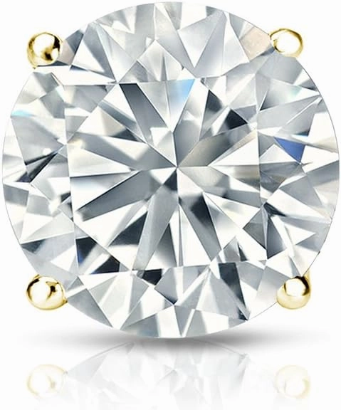 Diamond Wish 18k Yellow Gold 4-Prong Basket Round Diamond Single Stud Earring (1/2 cttw, G-H, SI2-I1)