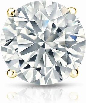 Diamond Wish 18k Yellow Gold 4-Prong Basket Round Diamond Single Stud Earring (1/2 cttw, G-H, SI2-I1)