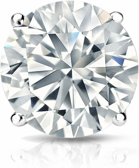 Diamond Wish - 14k White Gold 4-Prong Basket Round Diamond SINGLE STUD Earring (1/2 cttw, H-I, I2-I3) screw back