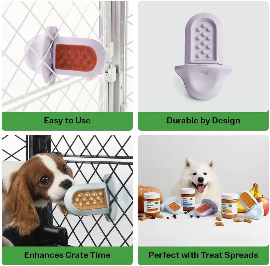 Diggs Groov Crate Training Aid for Puppies - Dog Crate Licking Toy and Puppy Training Aid - Safe, Calming Dog Enrichment Kennel Toy (Blush)
