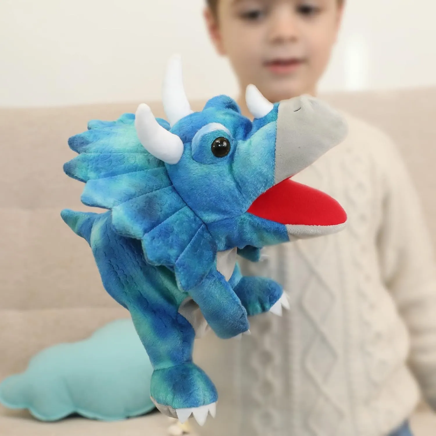 Dinosaur Hand Puppets for Kids, Hand Puppet Dinosaur Toys Puppets Dinosaur Plush Puppet Stuffed Puppet Story Toys Finger Puppets Dinosaur Toys for Kids 3 5 7 8 12