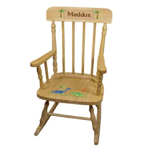 Dinosaur Natural Spindle Rocking Chair