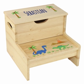Dinosaur Natural Storage Step Stool