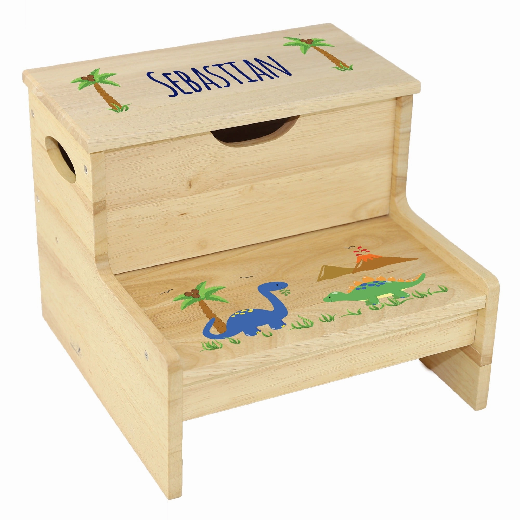 Dinosaur Natural Storage Step Stool