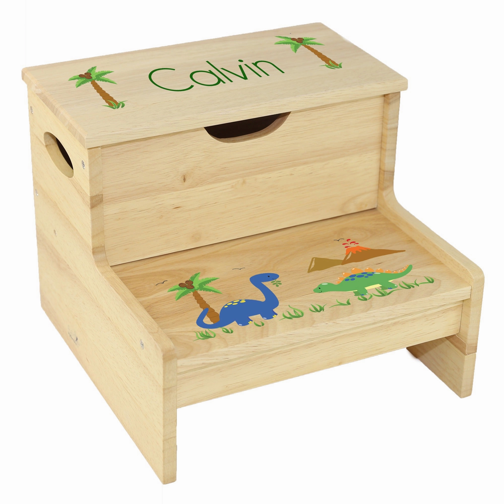 Dinosaur Natural Storage Step Stool