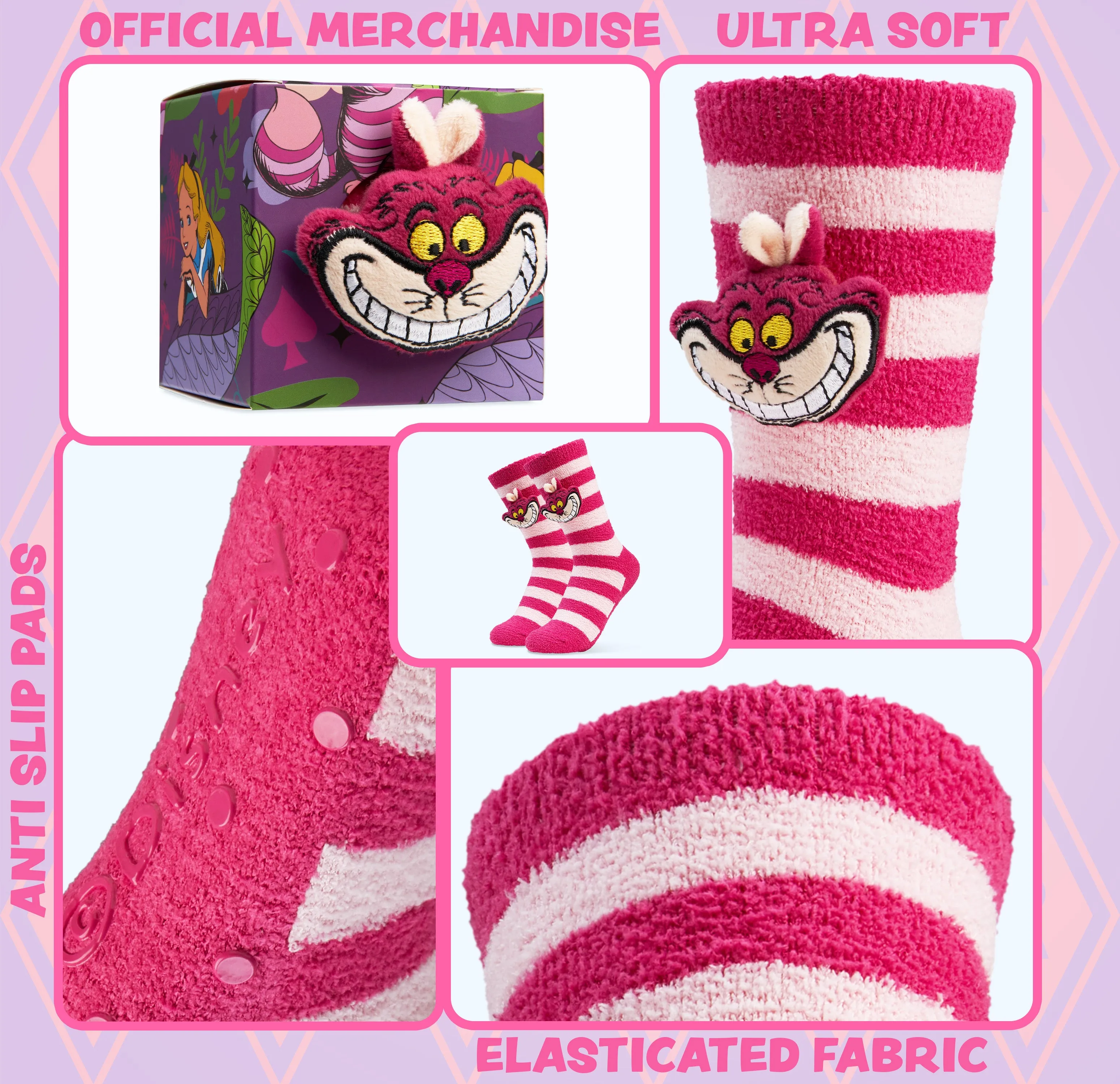 Disney Womens Fluffy Slipper Socks, Non Slip Bed Socks - Gifts for Her