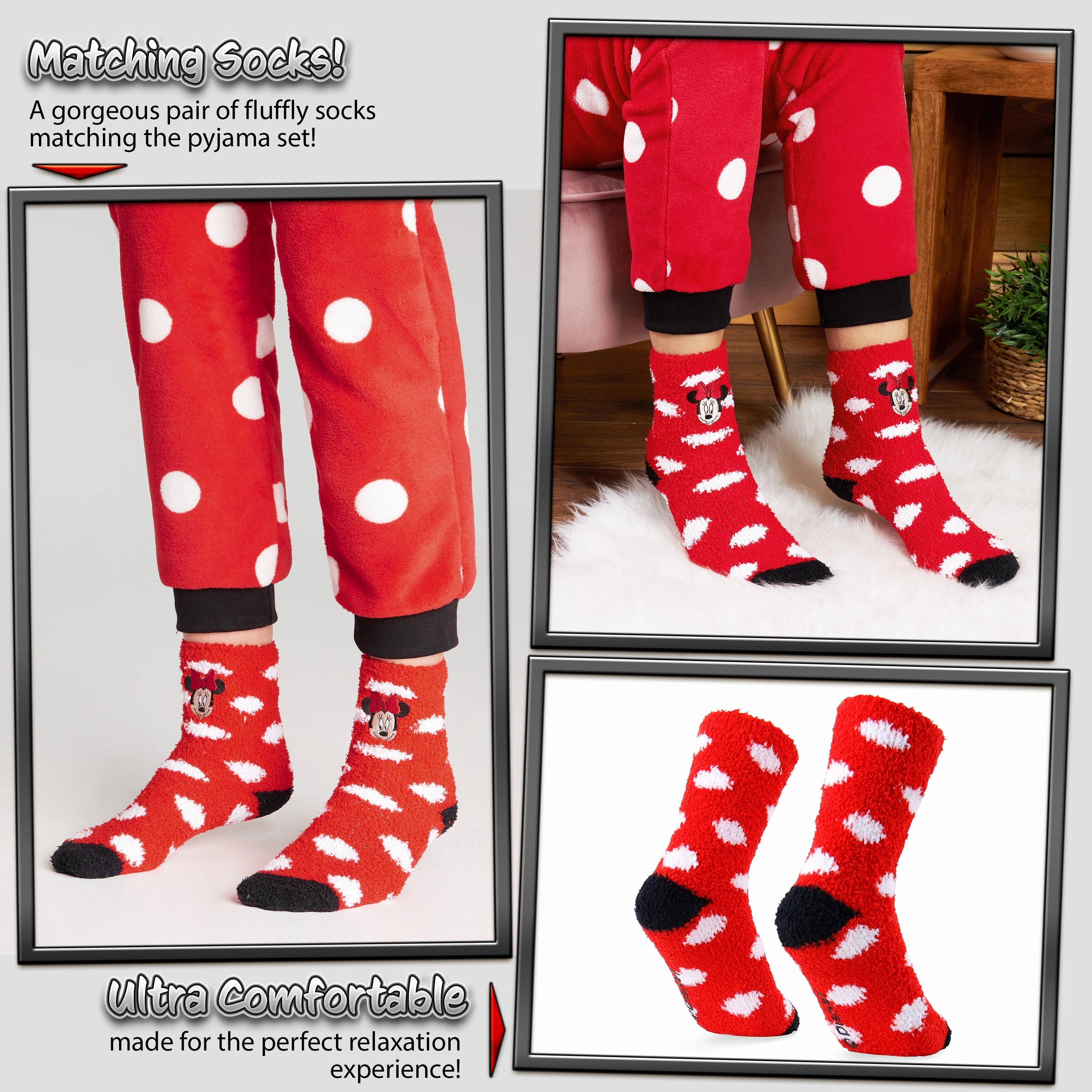 Disney Womens Pyjamas, Fleece Loungewear and Fluffy Socks Stitch Gift Set