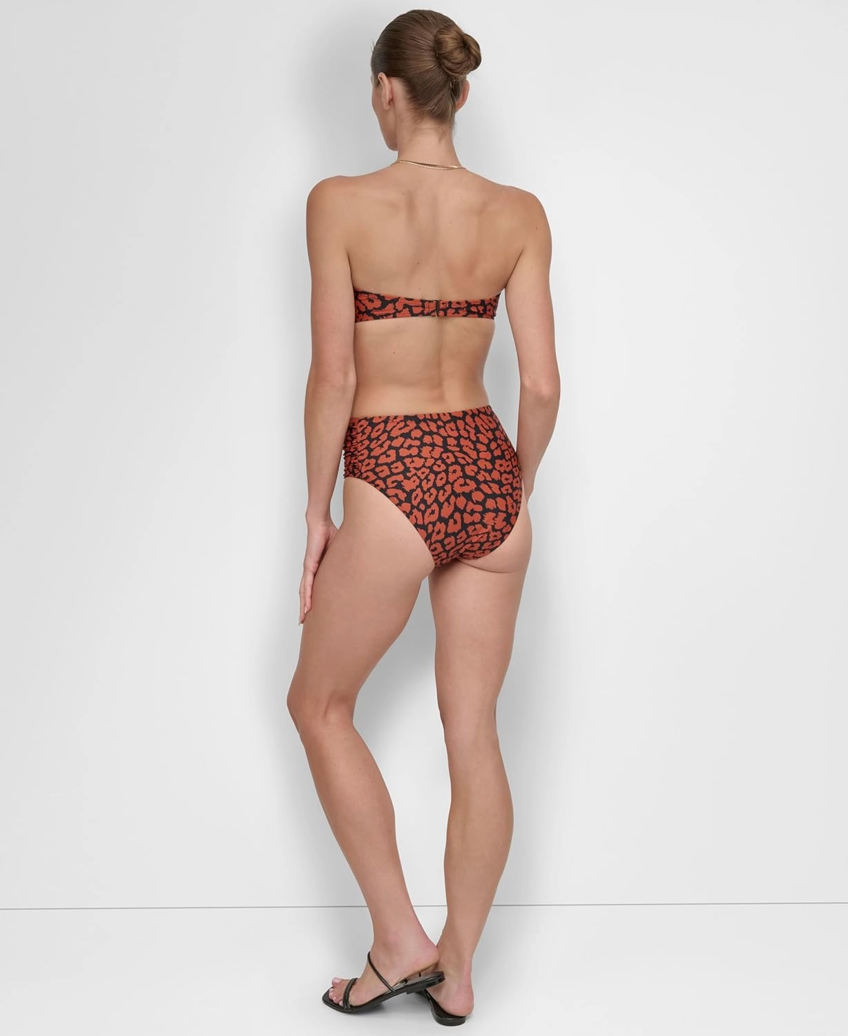 DKNY Women's Set U-Wire Bikini Top & Mid Rise Shirred Bottom with Tummy Control