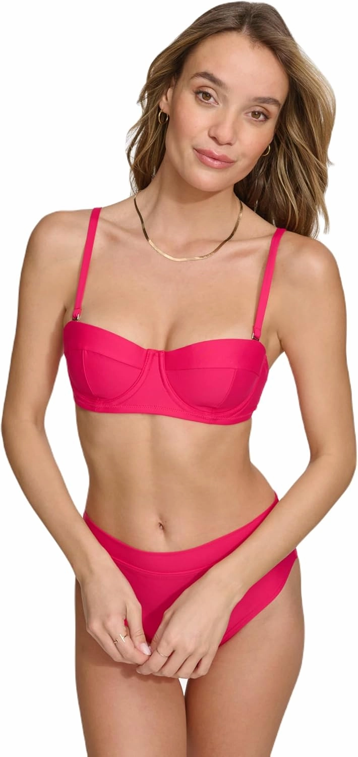 DKNY Women's Standard V-Neck Bikini Top Bathing Suit